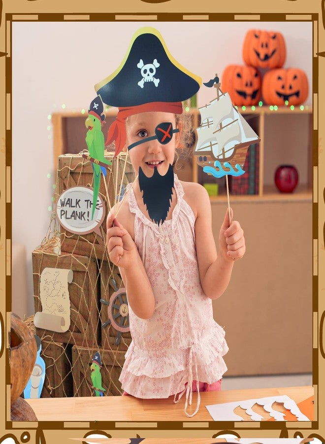 Timisea 32 Pcs Pirate Party Decorations Imitation Wooden Box Fishing Net Car Trunk or Treat Decor Pirate Party Favors Birthday Photo Booth Props - Image 5